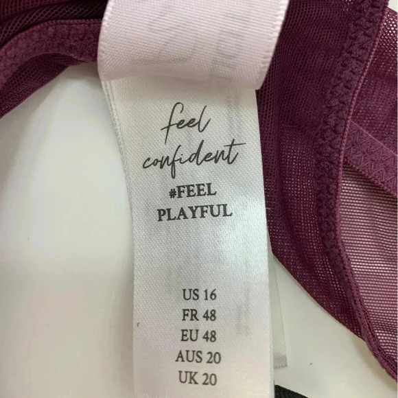 NWT Playful Promises Felicity Hayward Lace High Waist Cheeky Thong 16 Merlot - Picture 5 of 5